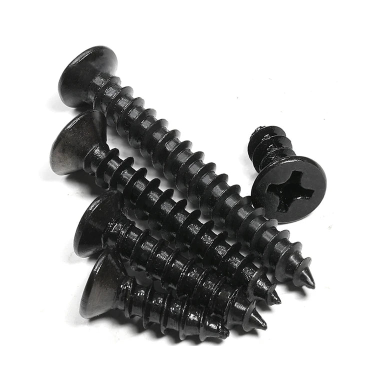 M1.2 M1.4 M1.6 M1.7 M2 M2.2 M2.3 M2.5 M2.6 M2.8 M3 M3.5 M4 Black Steel Phillips Flat Head Countersunk Head Self Tapping Screws
