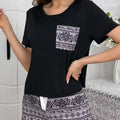 New Design Woman Lounge Wear Summer Soft Short Sleeve Top & Shorts Pajama Set for Women