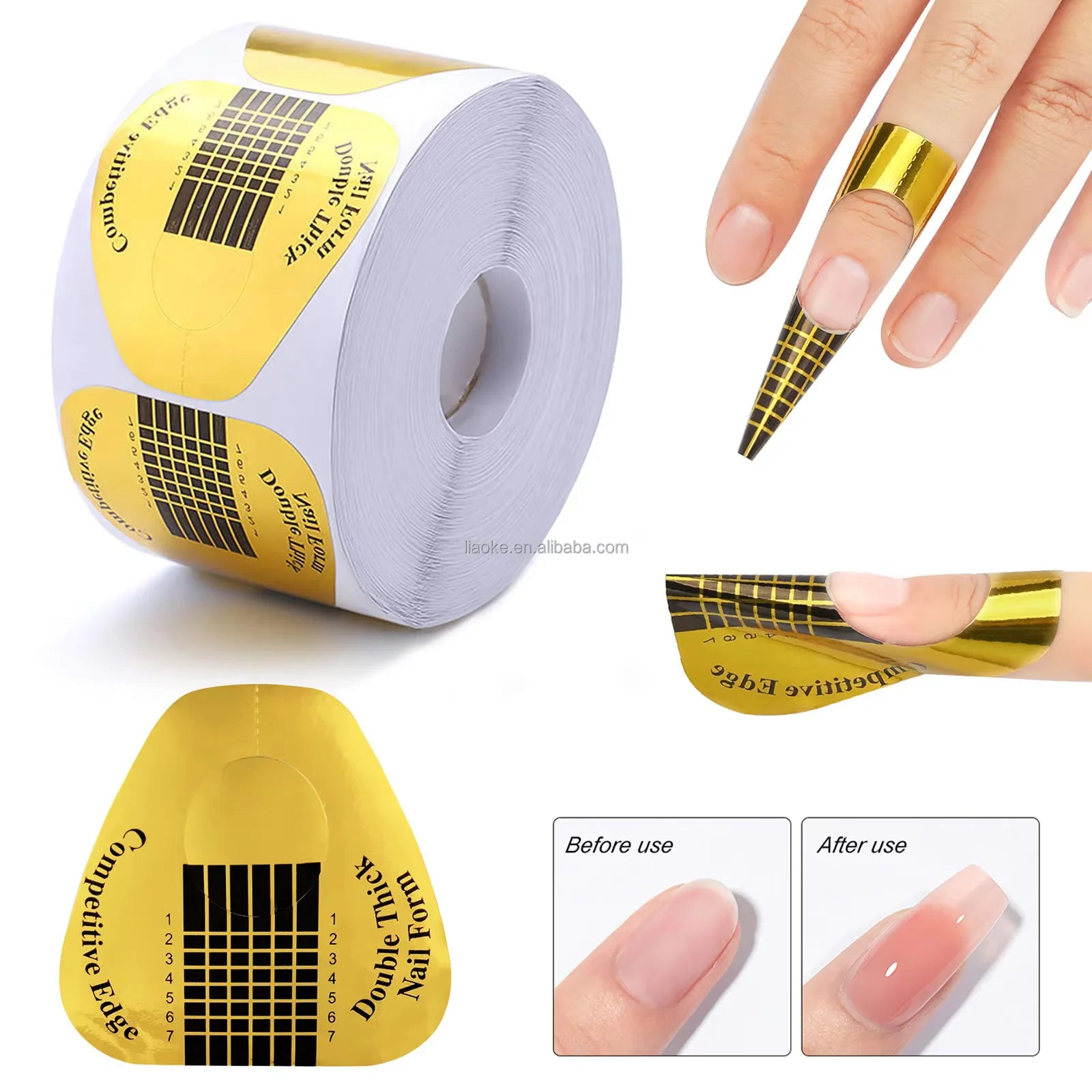 Wholesale Aluminium Nail Forms Roll | Dual Nail Extension Forms with Custom Logo