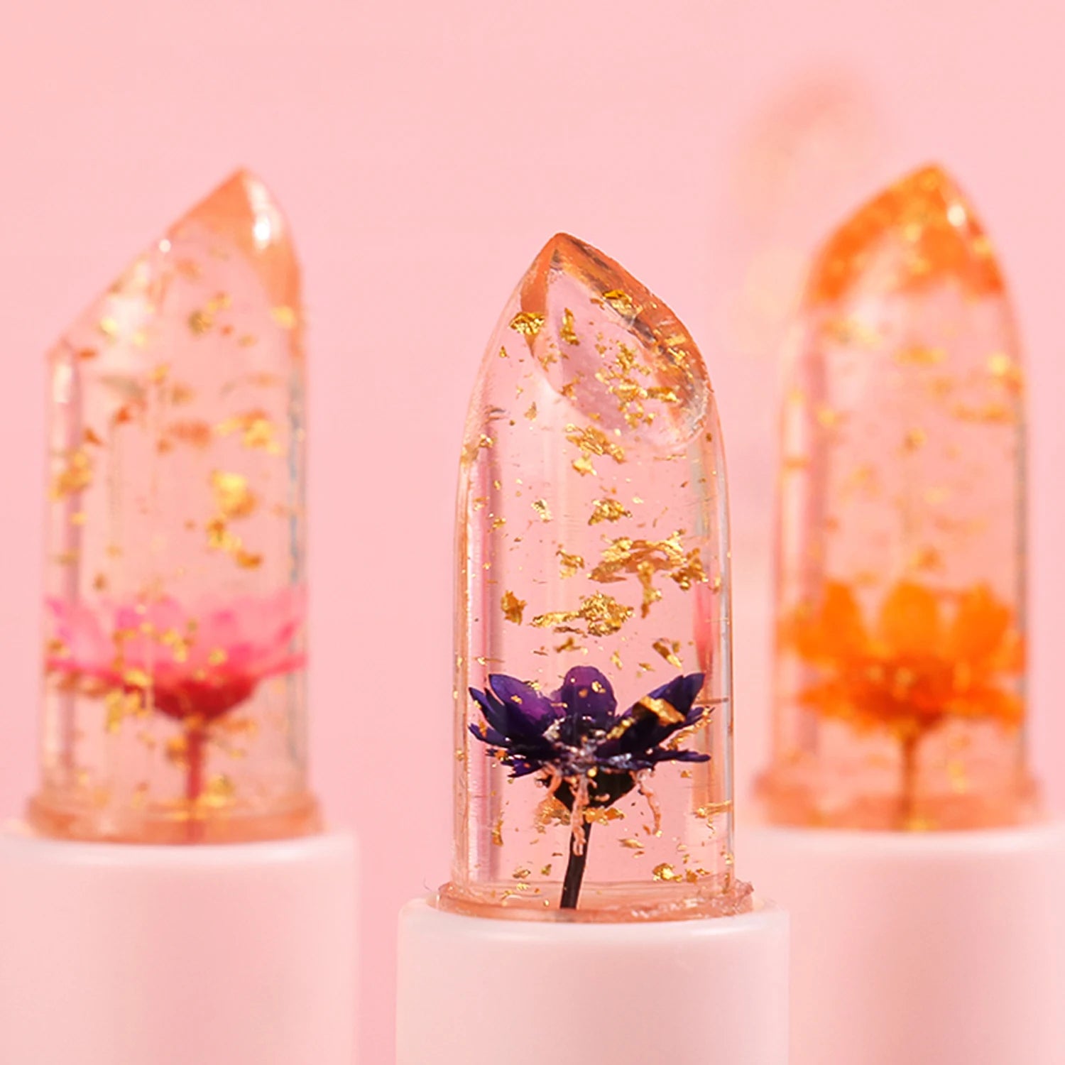 New Trend Lipstick Waterproof Moisturizing With Flowers Stick Transplant Custom Logo Lipstick  Makeup Brand