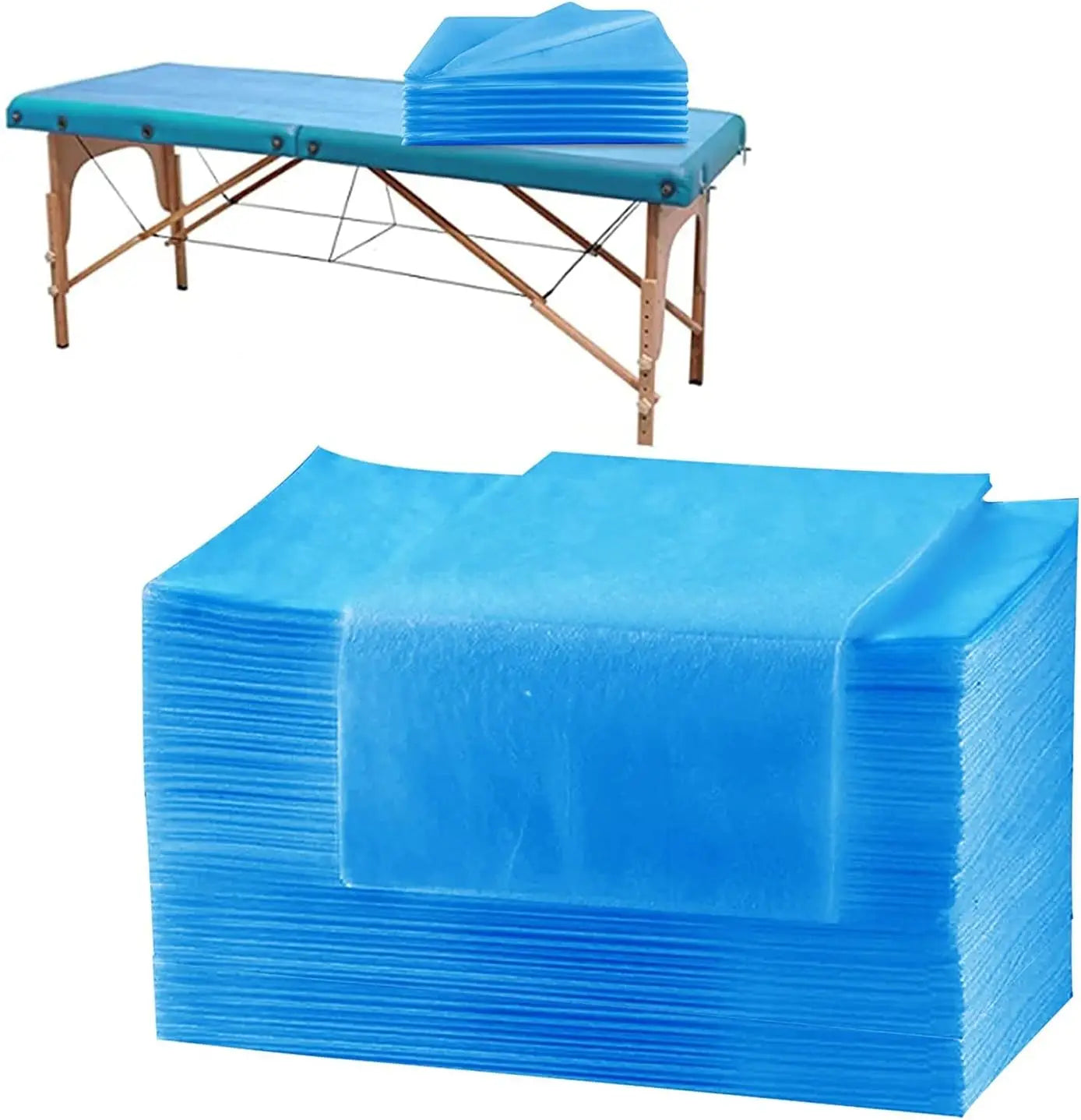 30 GSM Thickness Non Woven Fabric Disposable Spa Bedsheet (Blue) - Pack of 20 Sheets.