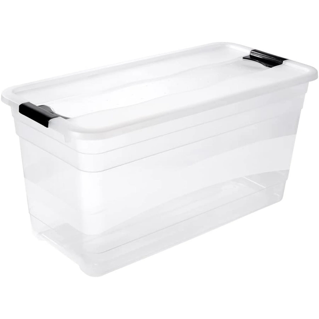 Storage bin with lid plastic transparent 83 l