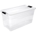 Storage bin with lid plastic transparent 83 l
