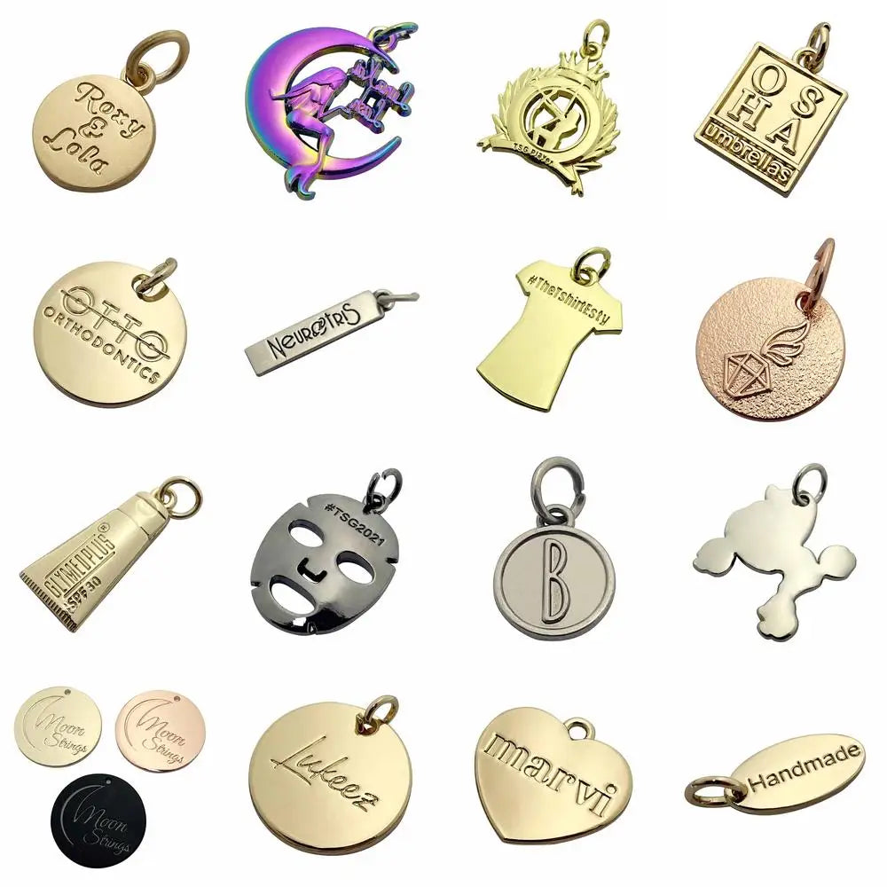 Zinc Alloy logo Charm Name Pendantcustom Engraved Jewelry Tags Wholesale