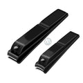 Nail Clippers Set Ultra Sharp Sturdy Fingernail and Toenail Clipper Cutters with Visibly Tin Case Black