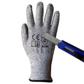 EN388 4543 HPPE & PU Coated Anti-Cut Work Gloves Level 5 with Anti-Slip Function and Textured Full Palm Customizable