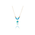 Azuris 925 Sterling Silver Blue Agate Stone Evil Eye Necklace