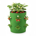 Strawberry Eco-friendly Heavy Duty Plant Fiber Grow Bag with 8 Pockets and 5-7-10 Gallon Capacity MegaBDM