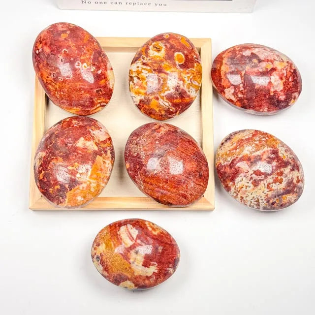 Meditation Natural Crystal Tumble Stones Gemstone Polished Healing Stones Van Gogh Palm Stone 60MM MegaBDM