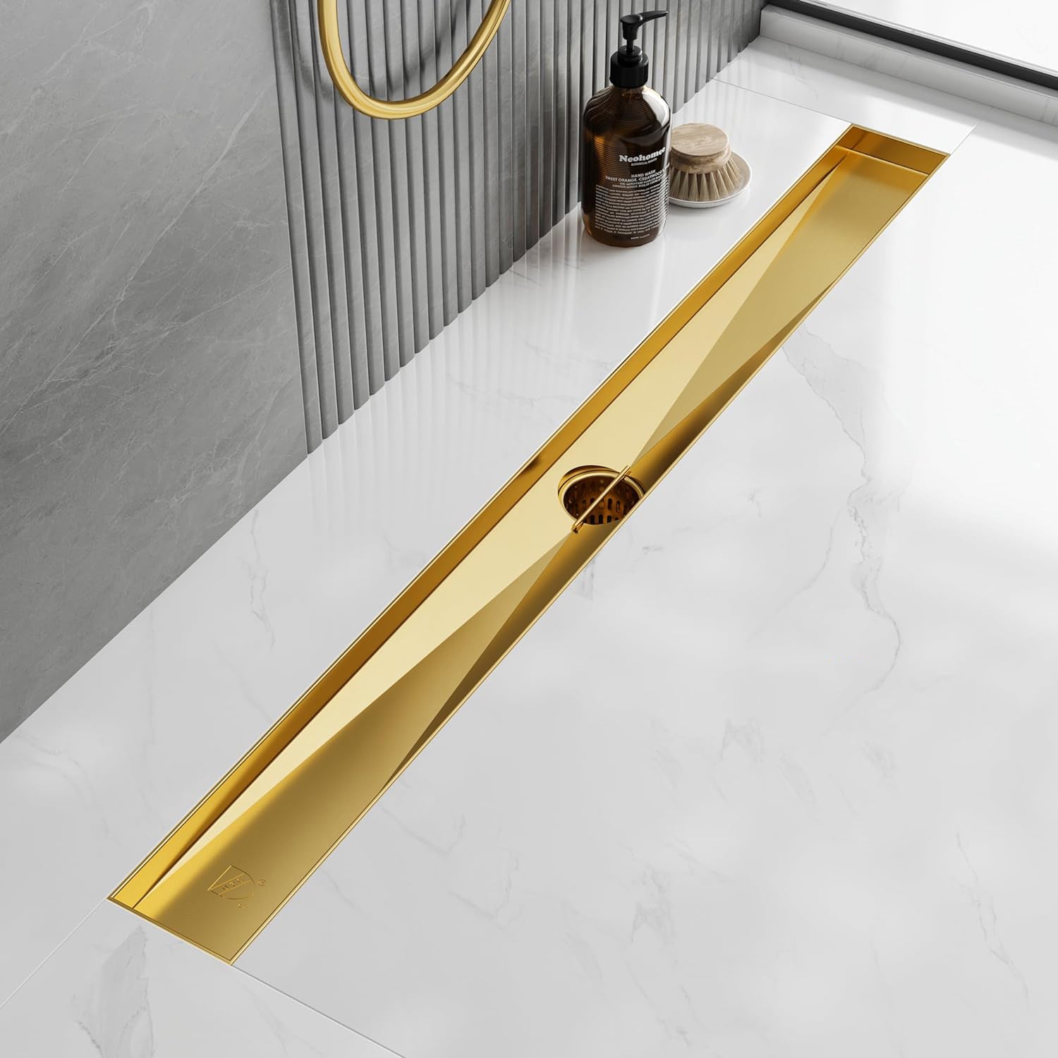 Wholesale CUPC Approval Golden 24" Bathroom Linear Shower Drain 304 Stainless Steel Floor Drain US In Stock