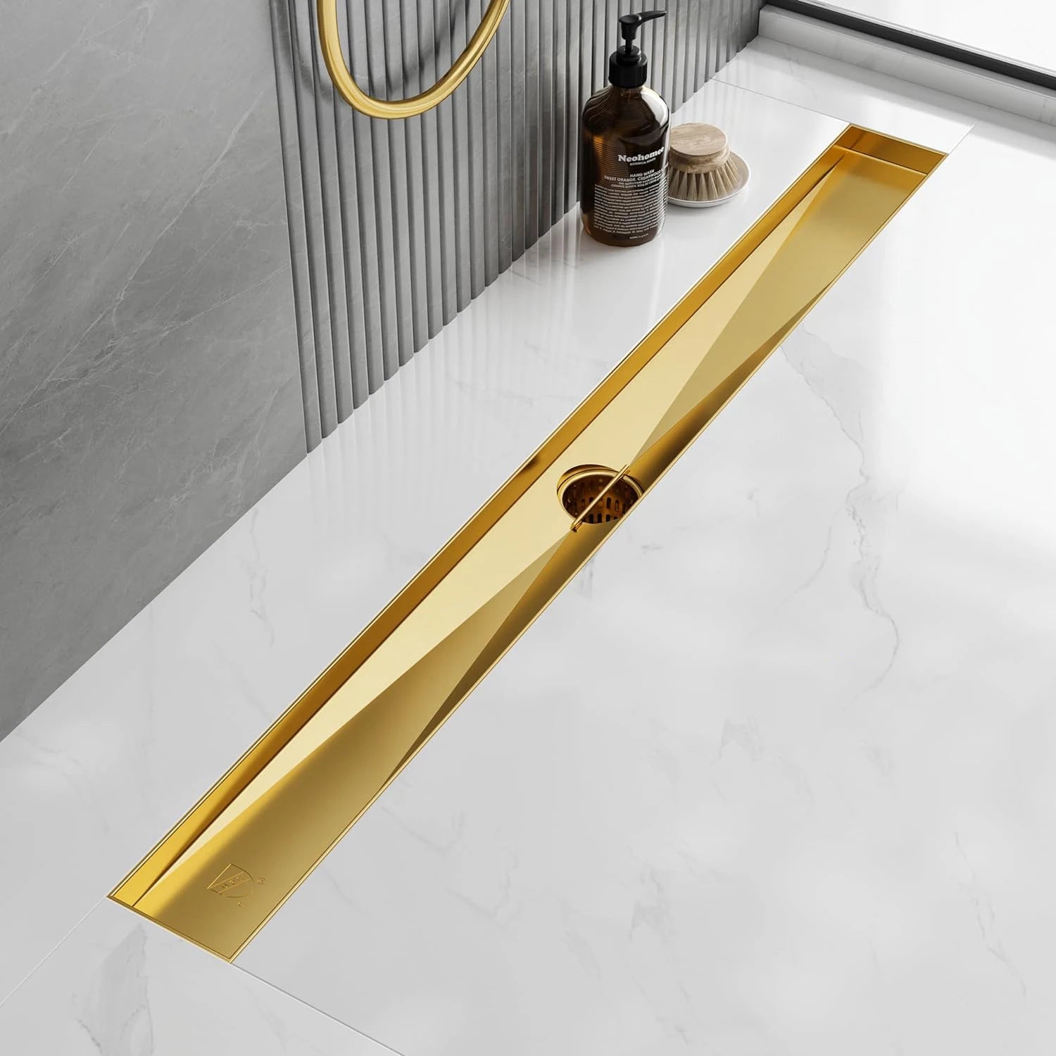 Wholesale CUPC Approval Golden 24"  Bathroom Linear Shower Drain 304 Stainless Steel Floor Drain US In Stock
