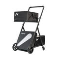 Portable Tennis Ball Cart Aluminum Alloy Oxford Cloth Cart Tennis Training Equipment Cart Foldable Coach Cart for Court