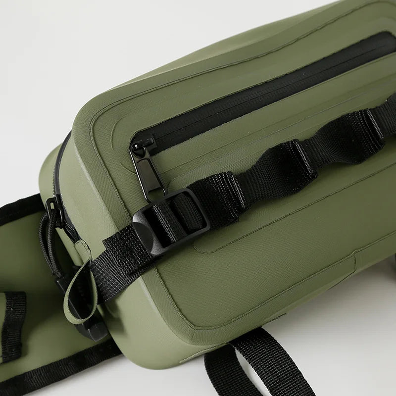 Factory Hot Selling TPU Fishing Rod Fly LureTackle Bag Waterproof Fishing Fanny Pack with Adjustable Strap Fishing Rod Holder