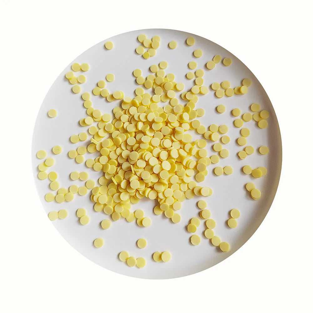 Hot Selling Macaron Colored Round Circle Confetti Polymer Clay Slices for Dessert Cake Phone Case Scrapbooking Decoration