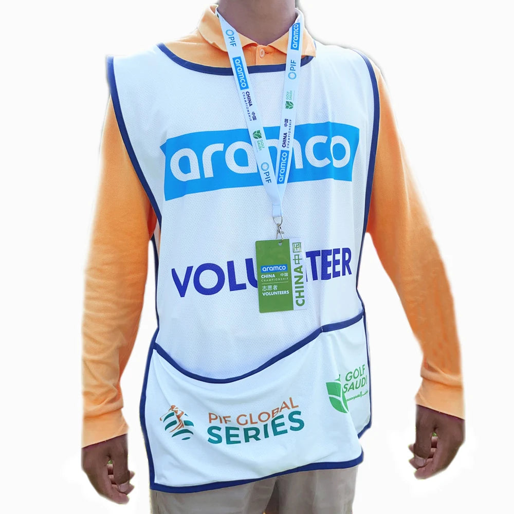 Custom Size Mesh Fabric Golf Caddie Bibs Multi Pockets Golf Event Golf Caddie Apron