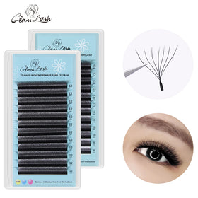 Your Brand Custom Logo 0.07mm c d Curl Lash Trays Premade Volume Synthetic Soft Easy Fan 7D W Shaped Eyelash Extension