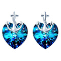 Luxury S925 Silver Anchor Heart Stud Earrings Zircon Wedding Anniversary Party Jewelry for Gifts
