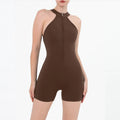 Women's Shoulder Casual Slim Beach Jumpsuit Solid Brand One Piece Bodysuit Pattern Short Sweet Style for Summer Wholesale Knee