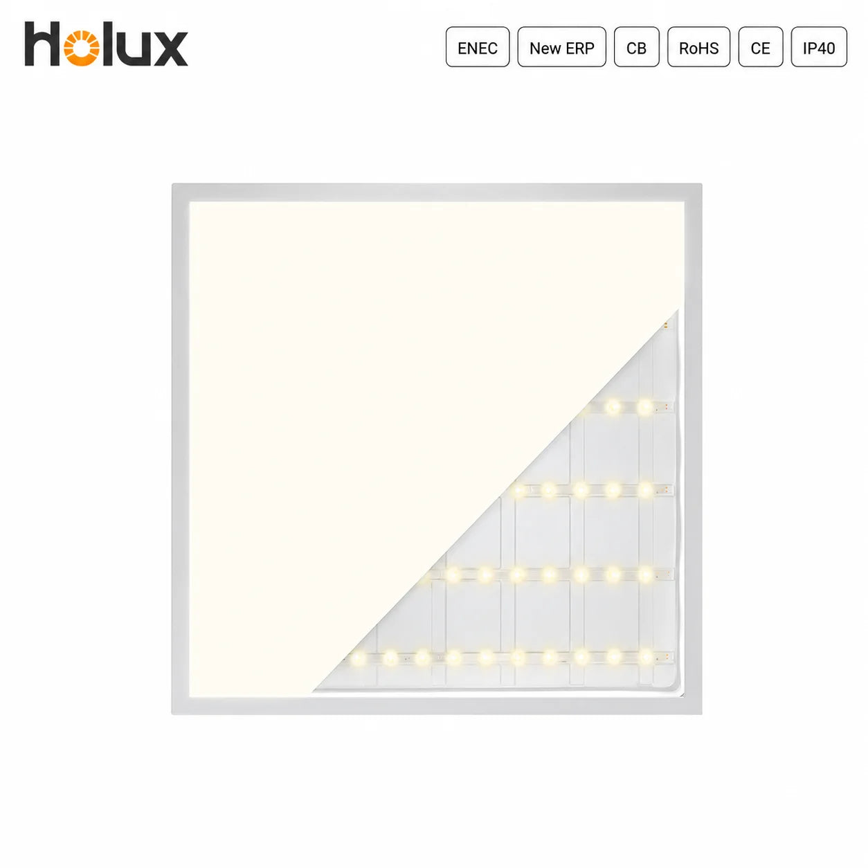 Warehouse in Germany Holux 22W 26W 30W 62x62 Backlit LED Panel Light UGR<19 IP40 160lm/W ENEC CE CB RoHS IES LDT Flicker Free