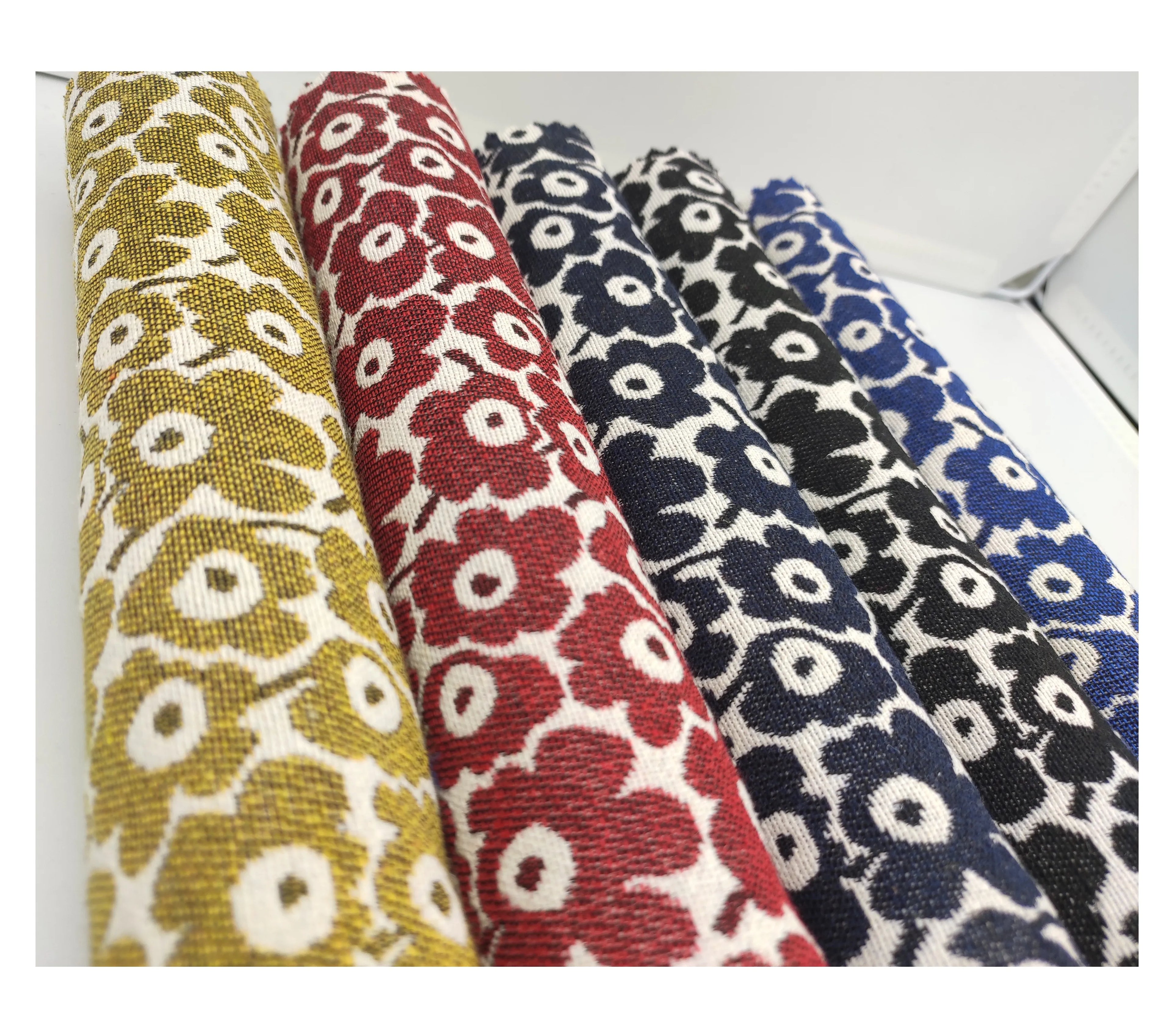 Home Deco Printed Polyester Linen Fabric for Home Textile Upholstery Tricot Pointelle for Boys for Sofa Liner Tauren Furniture
