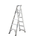 Anti-Slip 4-Step Industrial Folding Ladder Lightweight Aluminum Alloy Portable Zigzag Design 150kg Load Capacity Apartment Use