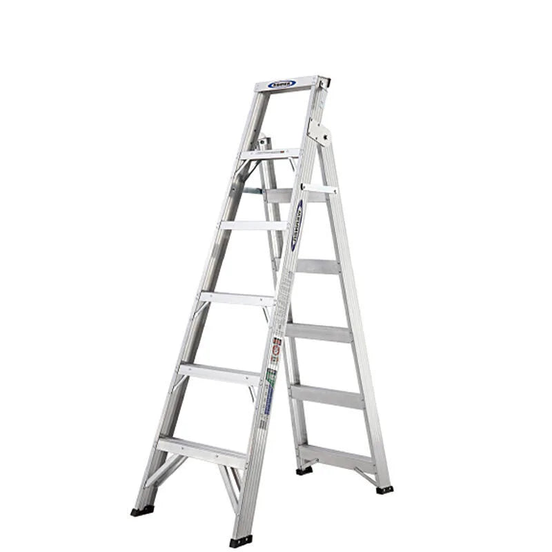 Anti-Slip 4-Step Industrial Folding Ladder Lightweight Aluminum Alloy Portable Zigzag Design 150kg Load Capacity Apartment Use