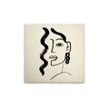 Made In Germany - Home Decor Canvas Picture Abstract Oneliner - Wall Painting Mural In Cream And Black - Stretcher Frame Art