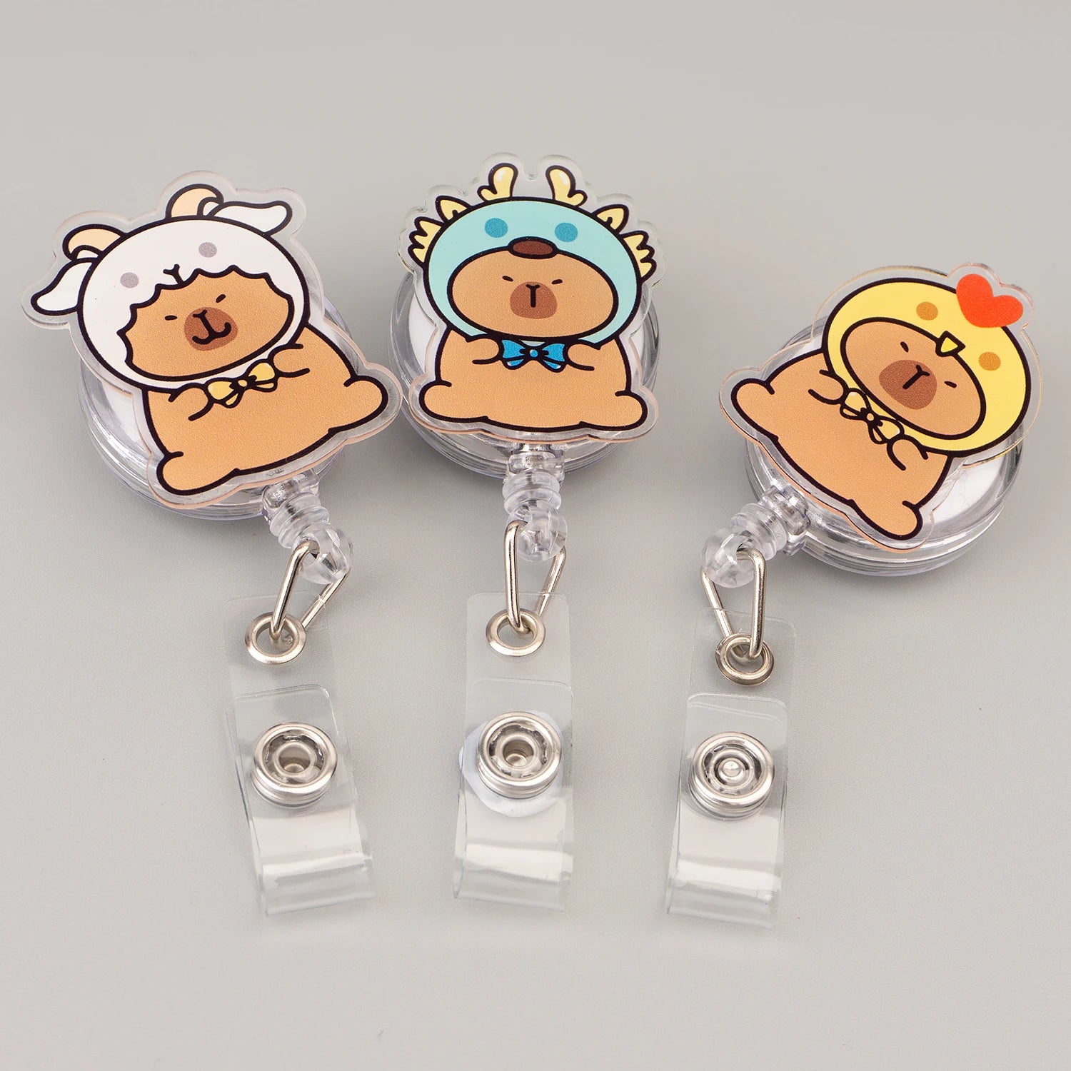 Le Bei Cartoon Cute Retractable ID Badge Holder Clip-on Nurses Kids Office Use Made Metal ABS Material Custom Print Custom Logo