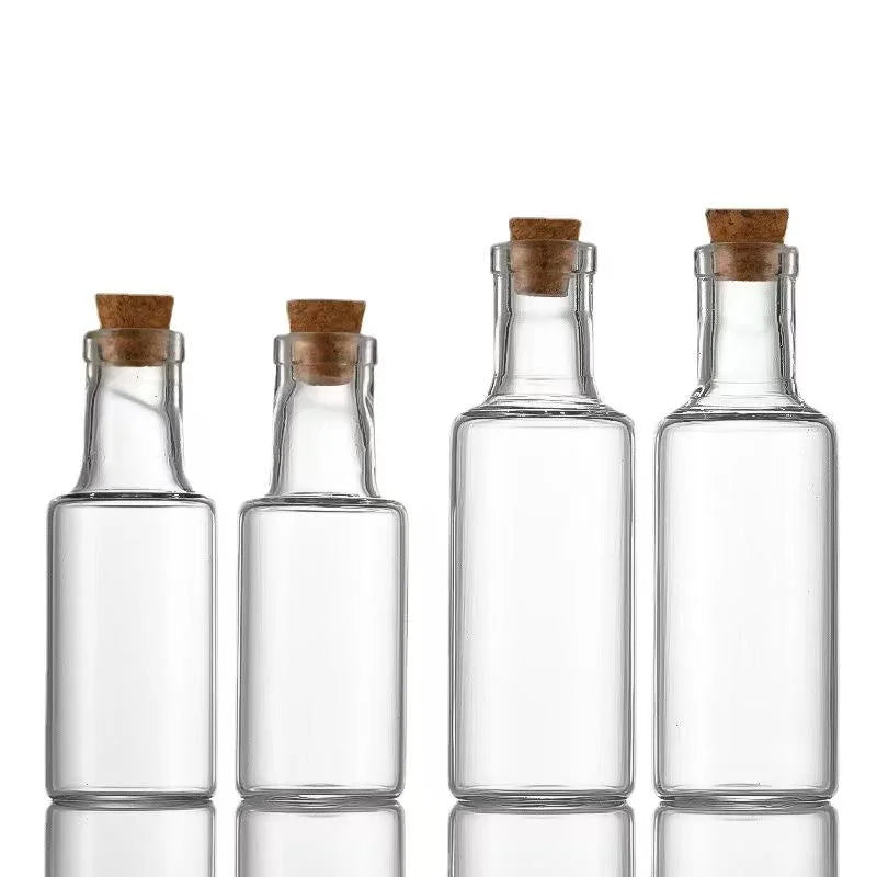High Borosilicate Glass Jar with Cork Stopper Durable Heat Resistant Food Storage Tea Candy Packaging Goji Berry Sample