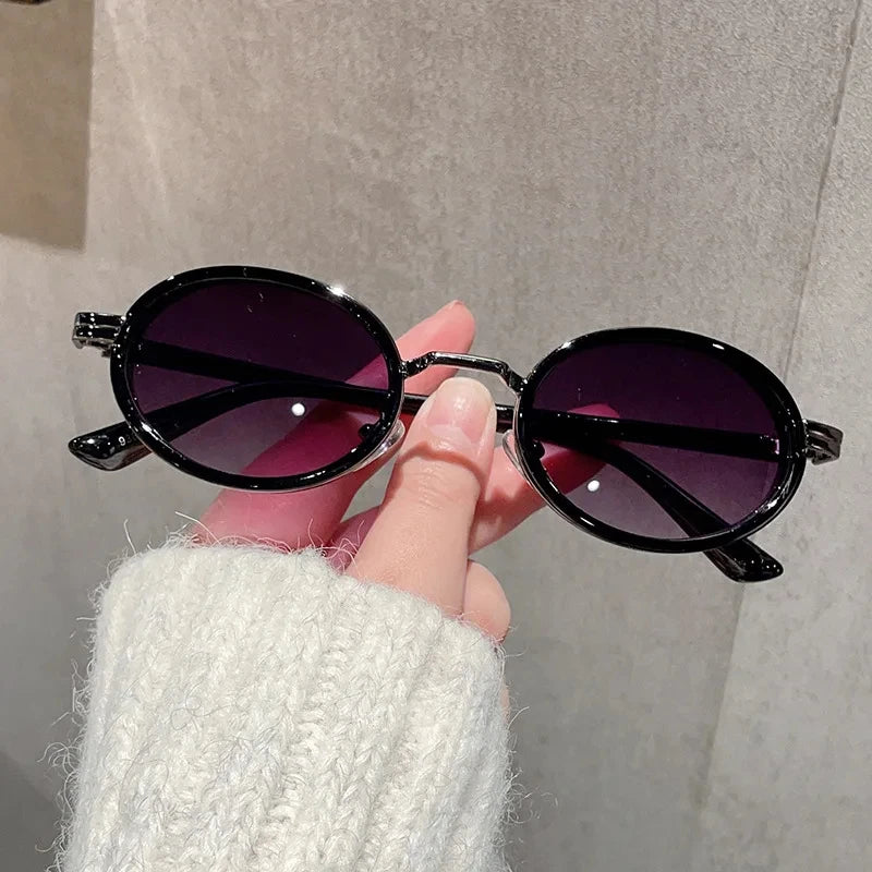 2025 Vintage Steampunk Oval Sun Glasses UV400 Shades Metal Small Frame Punk Sunglasses Men Women