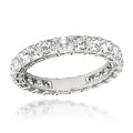 18K White Gold Diamond Ring 3ct Asscher Cut Diamond Eternity Ring VS Pink Sapphire Marquise Geometric Romantic Anniversary Ring