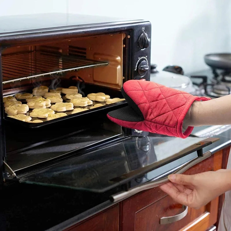 Kitchen Heat Resistant Christmas Print Red Logo Pot Holders Custom Customize Silicone Oven Mitts
