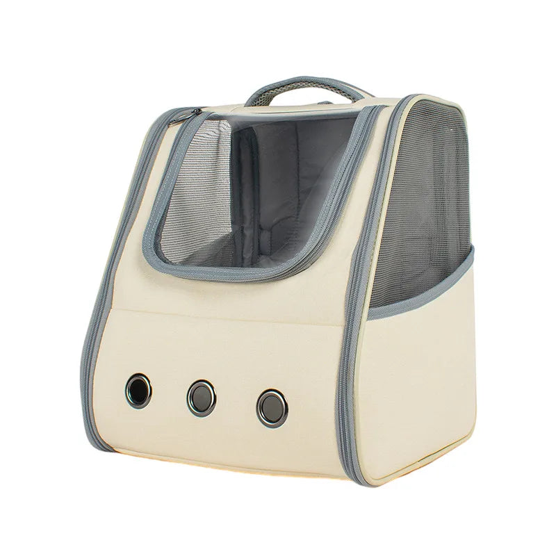 Comfortable Sustainable Outdoor Dog Pet Carrier Backpack Oxford Zipper Closure Recycled Polyester Custom Colors Logo Travel