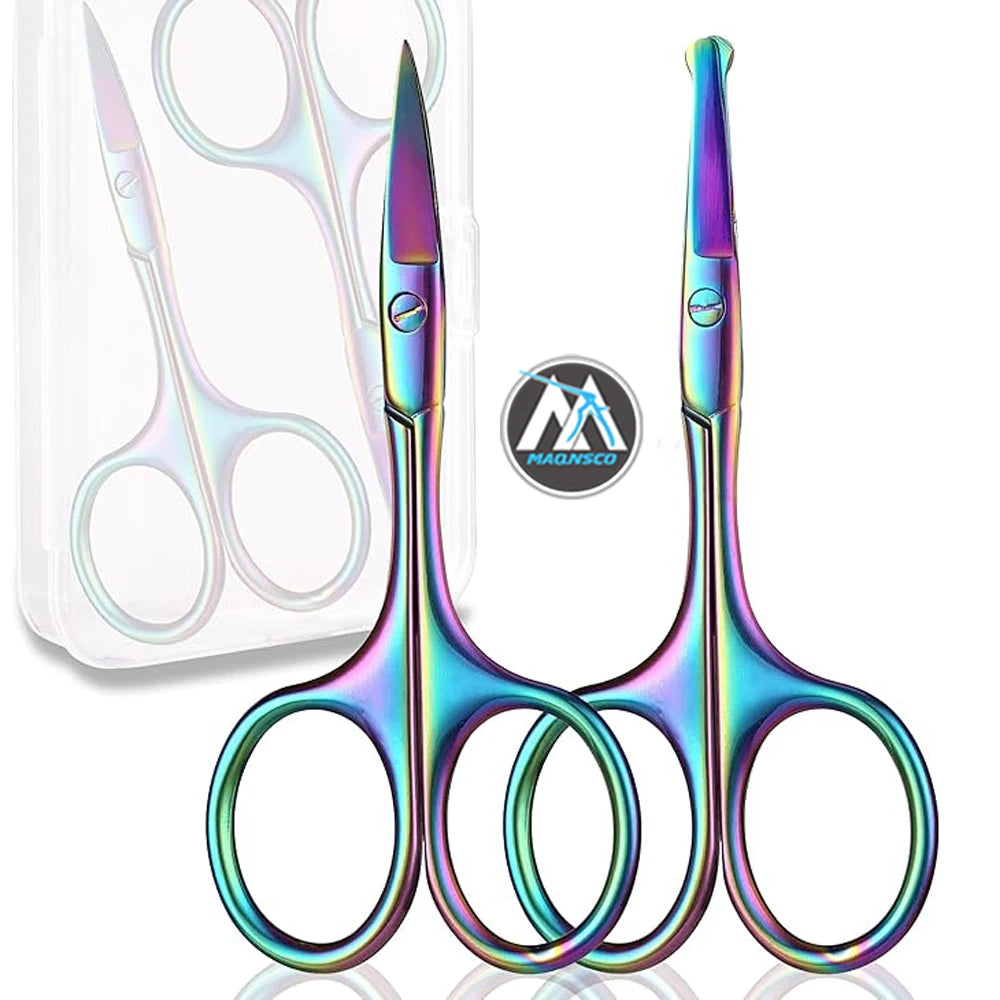 Best Quality Small Straight Blade Nose Hair Scissors for Men and Women Grooming Facial Hair Trimming Kit