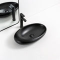 European Standard Sanitary Ware Oval Ceramic Art Wash Basin Matte Black Bathroom Sinks