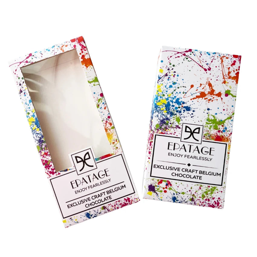 Luxury Dubai Chocolate Packaging Paper Box Individual Dubai Chocolate Bar Packaging Box with Clear PET Window MegaBDM
