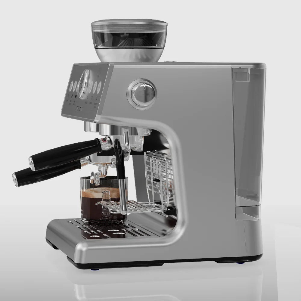 Electric 21M Adjustable Semi-Automatic Espresso Coffee Machine Brew System 1450W 20 Bars Pressure Temperature Control Outdoor