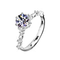 XJA002 925 Sterling Silver Light Luxury Diamond Ring Fashion Jewelry Exquisite Moissanite Silver Jewelry Wedding Ring for Women
