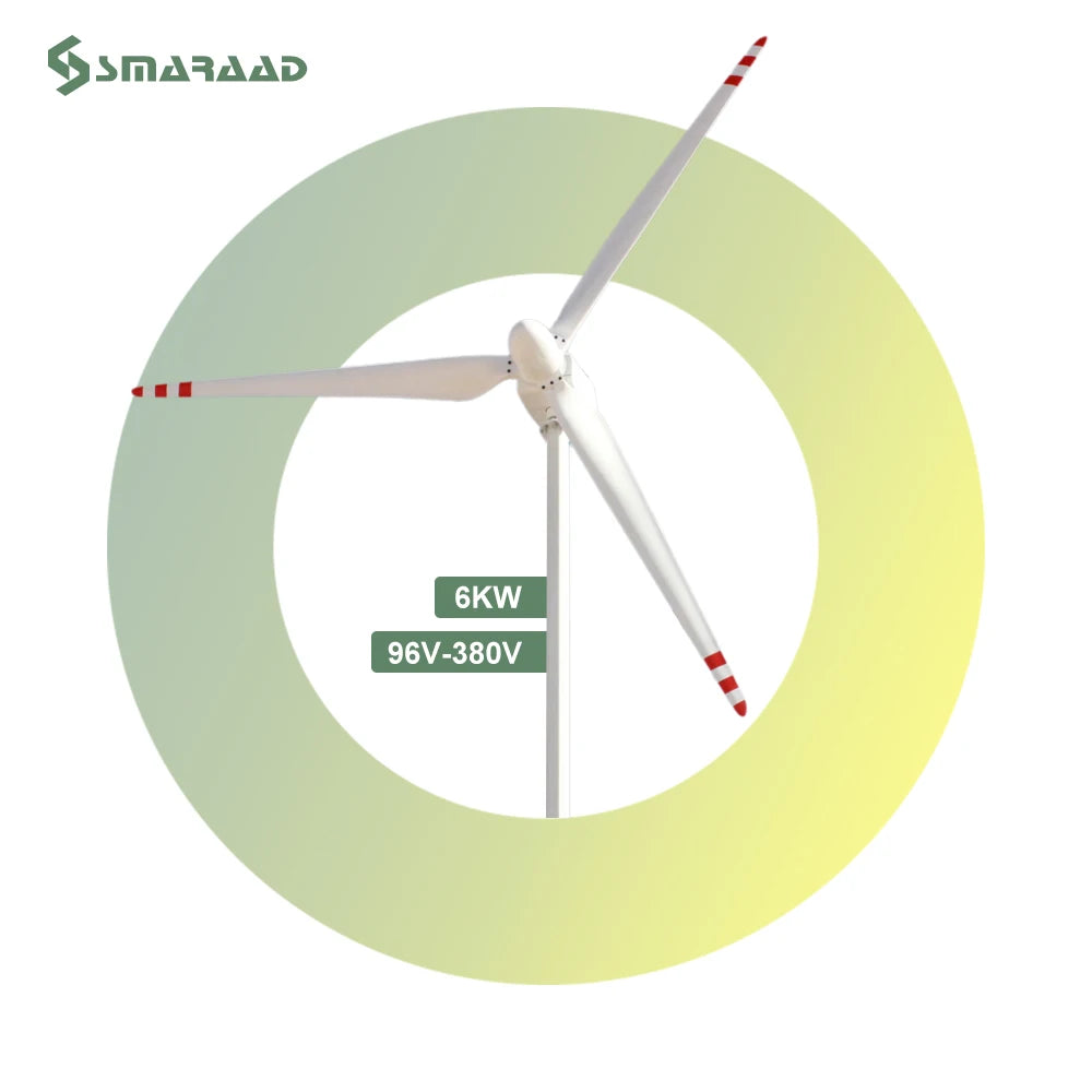 Smaraad High-Efficiency Horizontal Wind Turbine Generator System 6KW-30KW Series 10KW-20KW Windmills