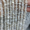 38 cm 6-7 mm AA Natural Baroque Freshwater Loose Pearls Keshi Baroque Pearl Strand 6-7 mm AA Natural Baroque Loose Pearls