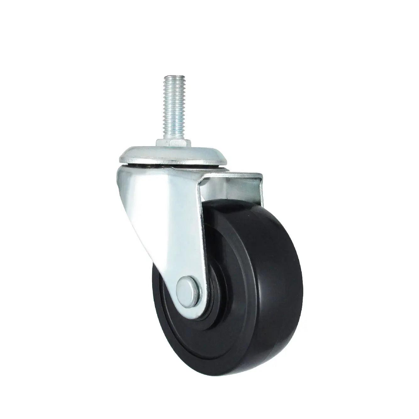 2.5 Inch Dia Threaded Screw Mounting Roller Wheel Zinc Coating for Outdoor Warehouses Hospitals Living Rooms Dining Kitchens