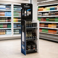OEM Printed Cardboard Display Stand Supermarket Wine Alcohol Drink Floor Paper Display Rack