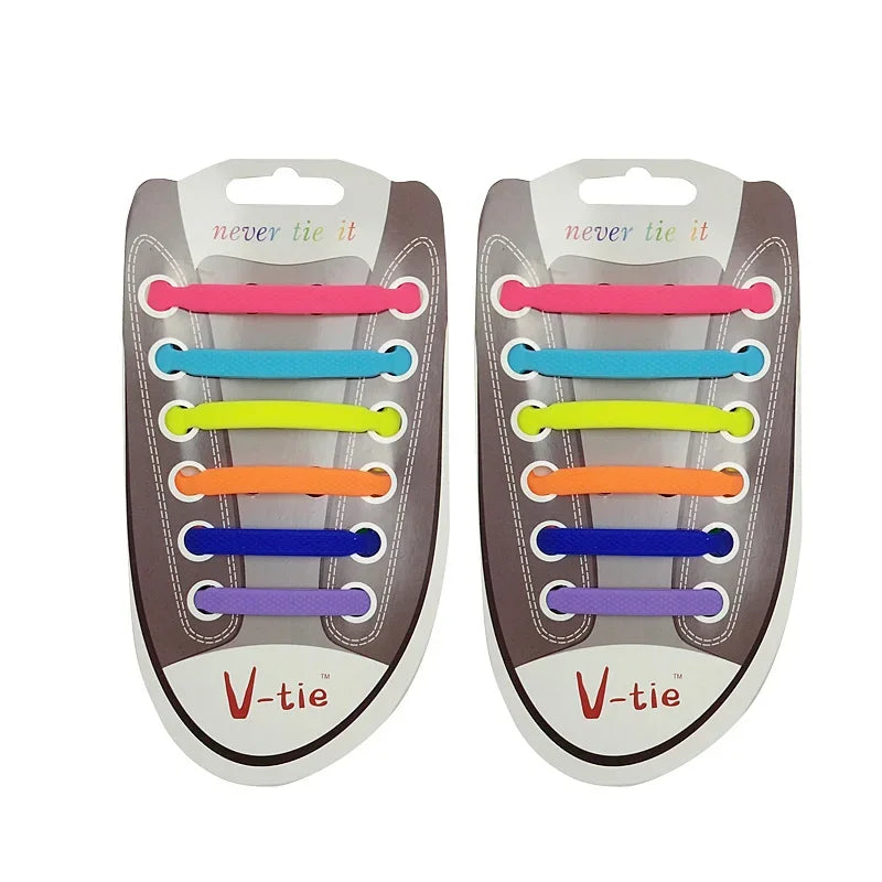 Stretch Silicone No-Tie Shoelaces for Kids and Adults -Elastic Tieless Laces for Easy Use