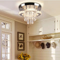 11.8" Crystal Chandeliers LED Flush Mount Crystal Ceiling Light Fixtures Modern Flower Chandelier for Bedrooms Hallway Kitchen