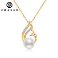 New Arrival Hot Sale Swan Shape 14K Gold Filled 9-9.5mm Natural Freshwater Pearl Pendent Necklace Jewelry for Women