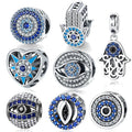 S925 Sterling Silver the Eye of Greece the Eye of the Devil Pendant Charm Bead Fit Original Pendant Bracelet DIY Women Jewelry