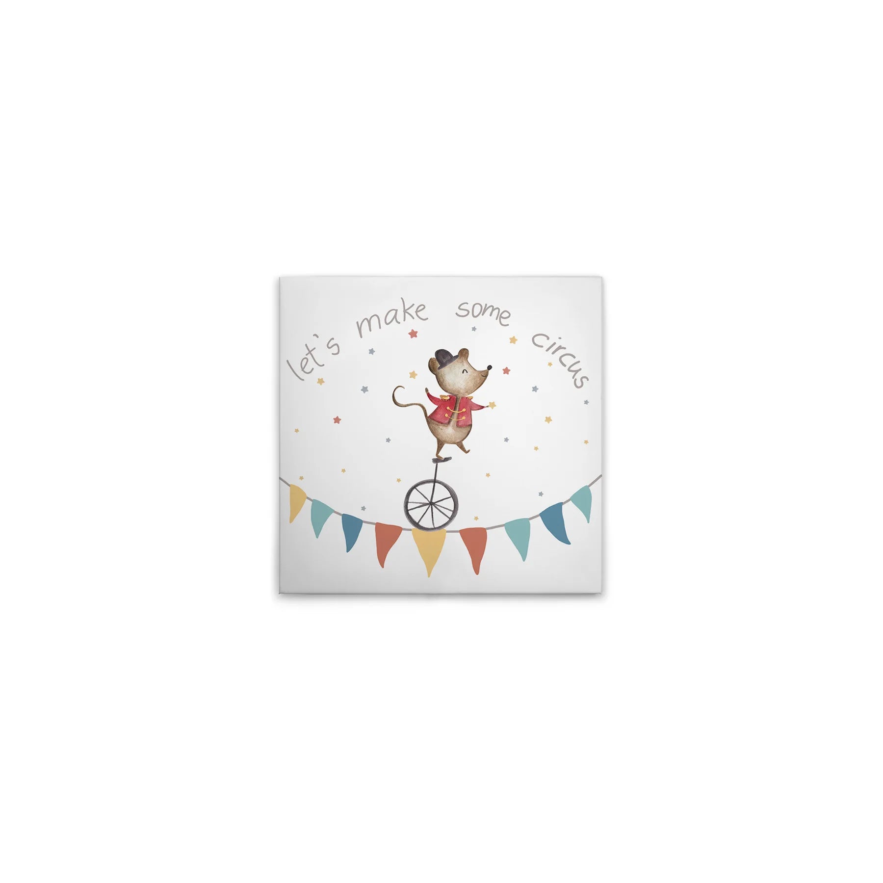 Made in Germany - Home Decor Canvas Picture circus pennant nursery - Wall mural in colourful and blue - Stretcher frame art
