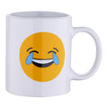 33cl porcelain mug white with emoticon - laughing/crying