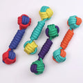 Durable Colorful Natural Eco Bright Knotted Tug Toss Play Dog Rope Toy Dental Health Rope
