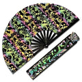 Custom Logo 33CM Decorative Rave Fan Bamboo Folding Hand Fans for Men and Women